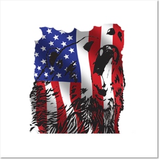 american shirt, bear shirt, american flag, gift, Unisex T-Shirt Posters and Art